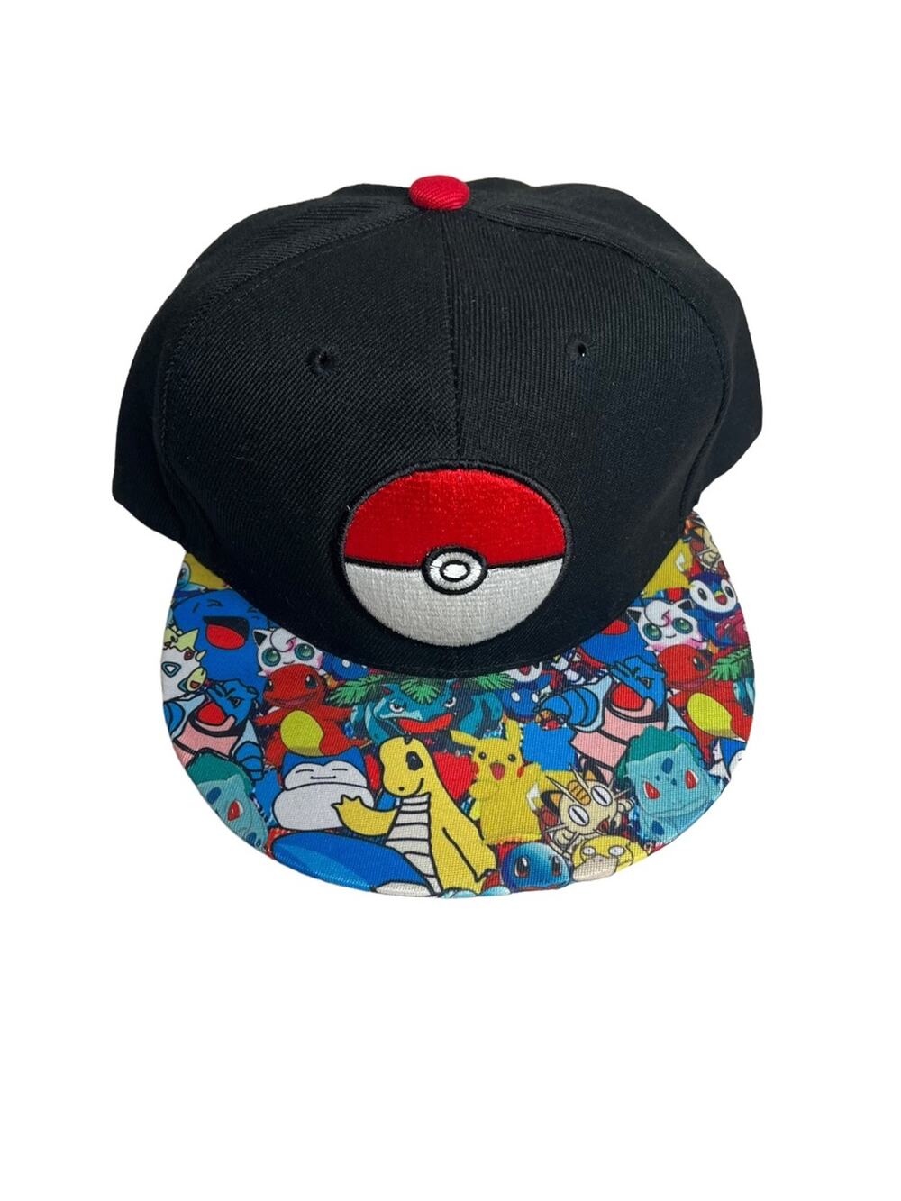 New black snap back Pokémon hat
